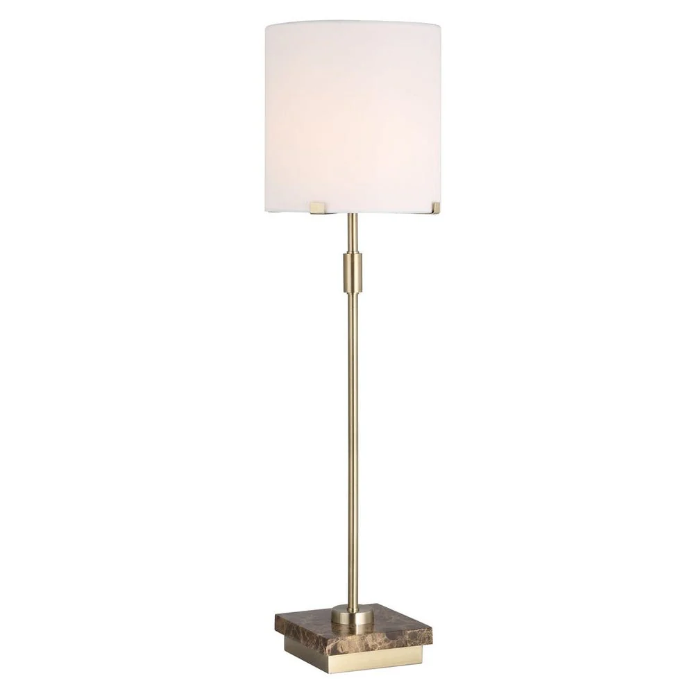 Casa Bella Living Brushed Gold Finish With Brown Marble Base Buffet Lamp - Image 7