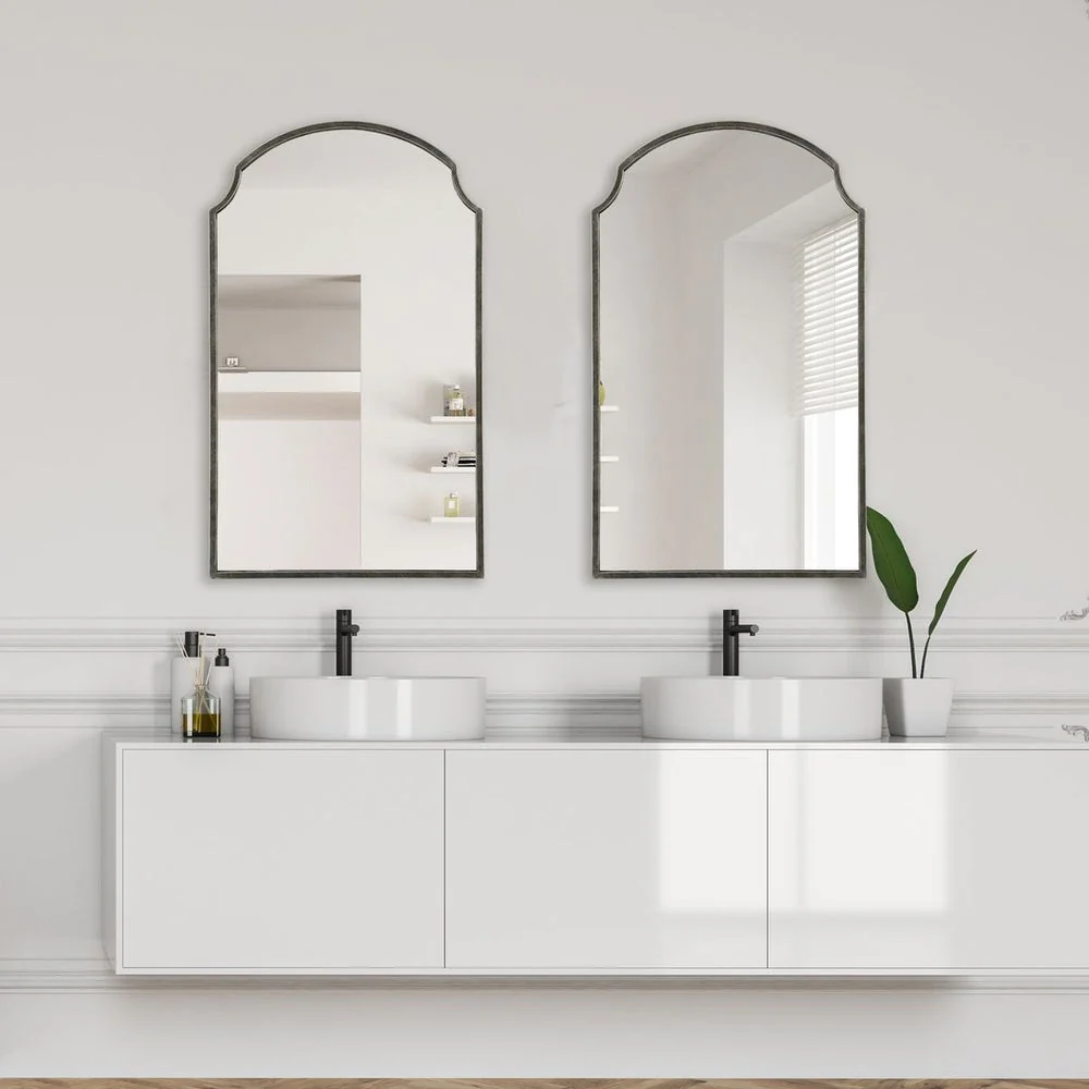 Casa Bella Living Curved Corners Hints of Gold And Silver Mirror