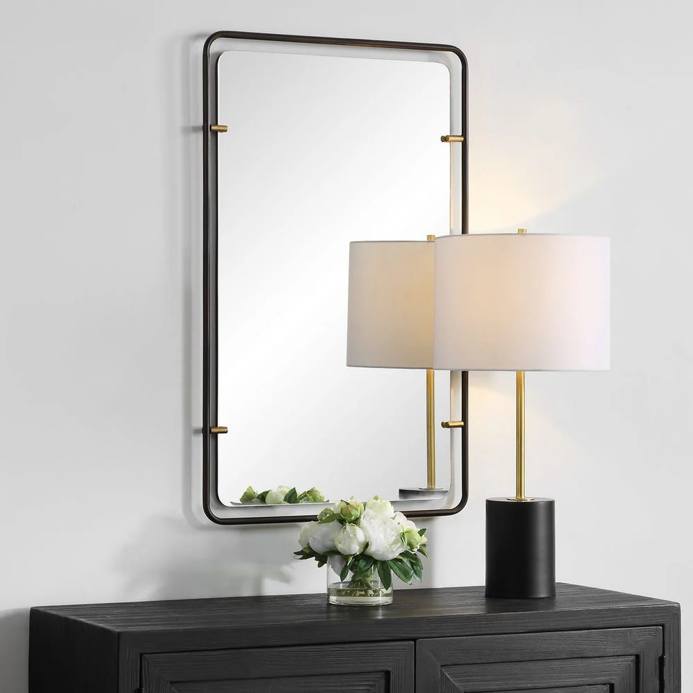 Casa Bella Living Distressed Bronze & Gold Leaf Mirror - Image 2