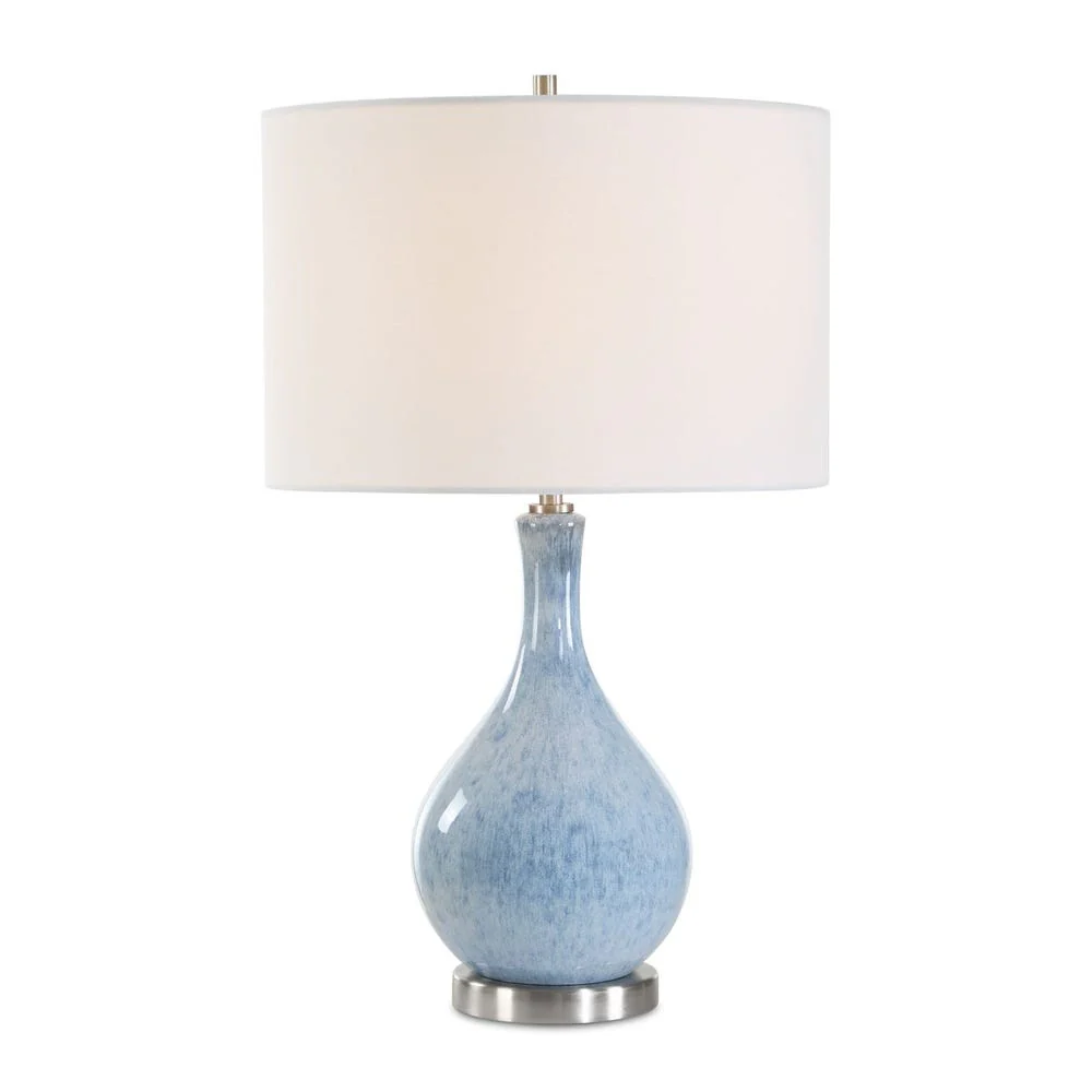 Casa Bella Living Elegant Soft Blue Glazed Accent Lamp - Image 3