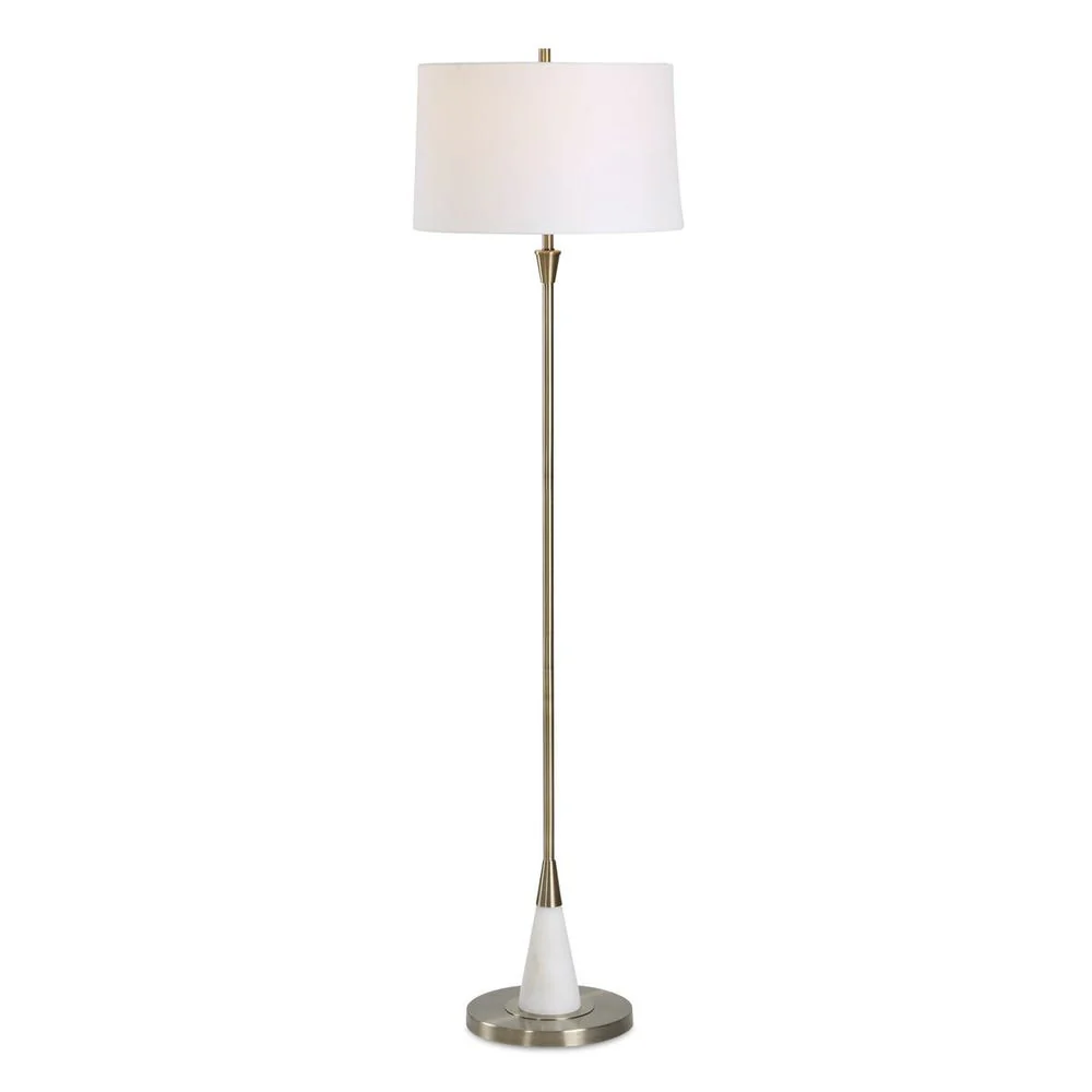 Casa Bella Living White Marble Base With Brass Finish Floor Lamp - Image 2