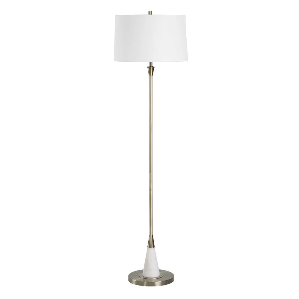 Casa Bella Living White Marble Base With Brass Finish Floor Lamp - Image 4