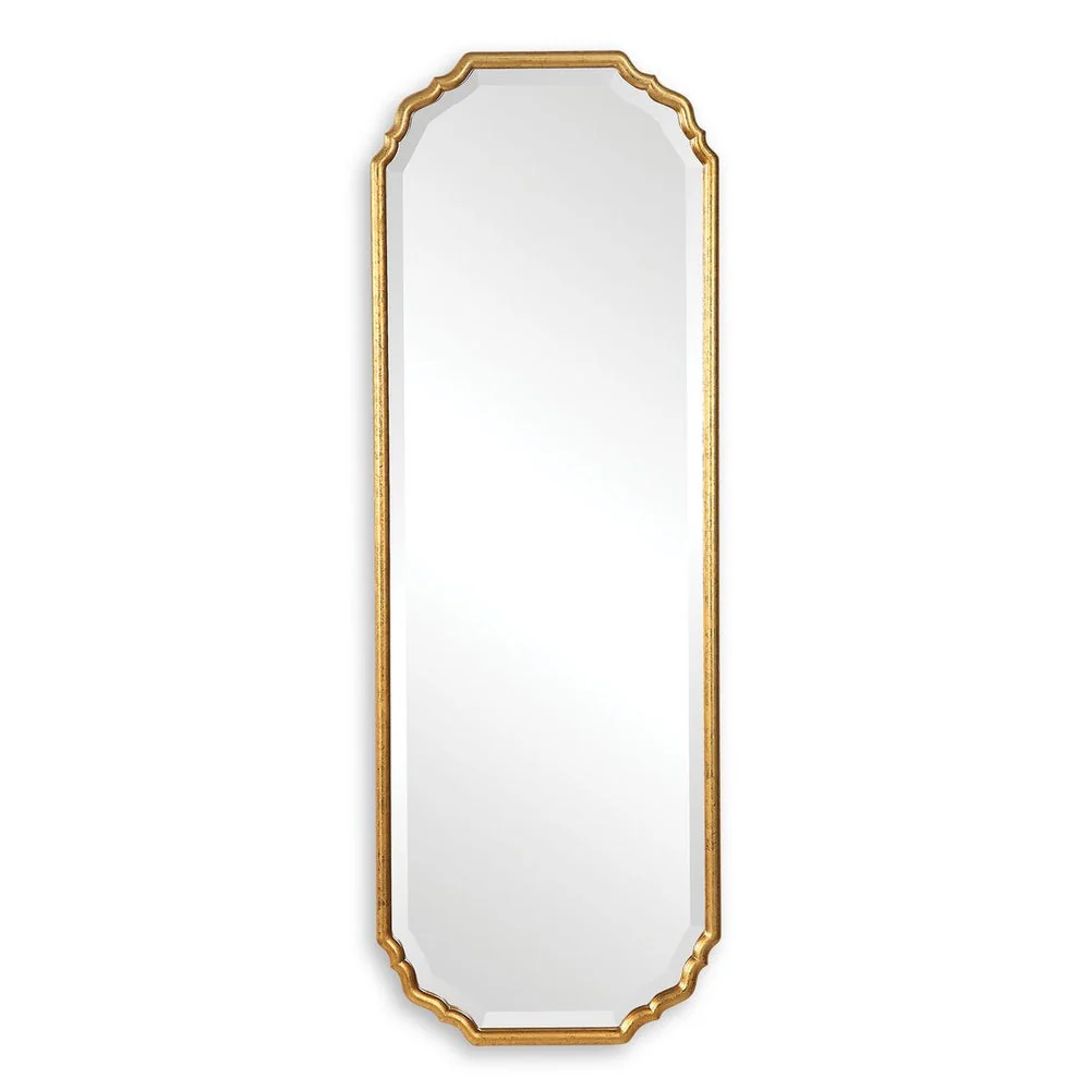 Casa Bella Living Elegant Curved Corners With Metallic Gold Leaf Frame Mirror - Image 4