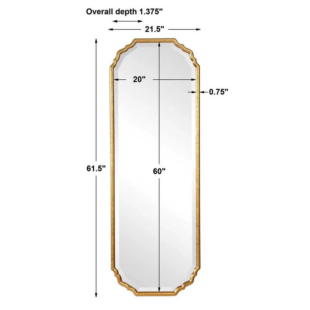 Casa Bella Living Elegant Curved Corners With Metallic Gold Leaf Frame Mirror - Image 7