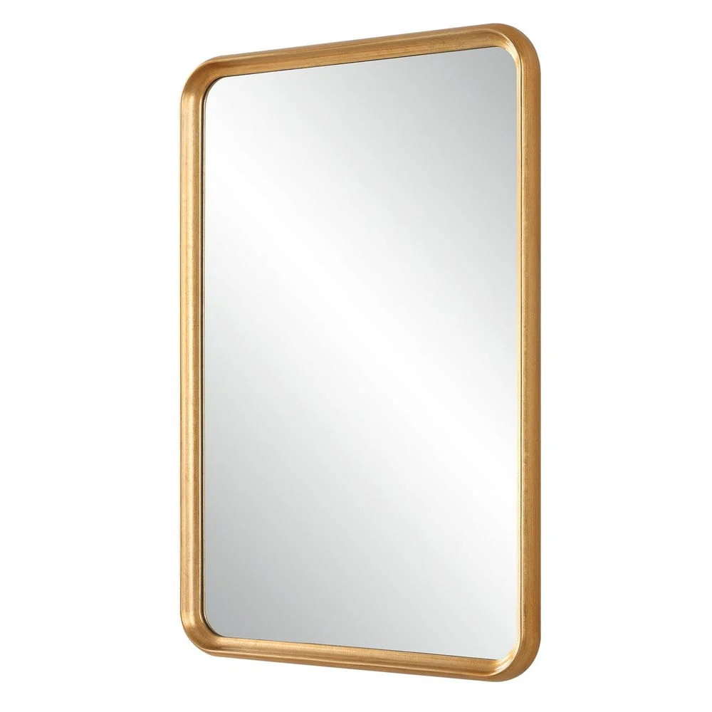 Casa Bella Living Gold Leaf Rounded Corners Mirror - Image 4
