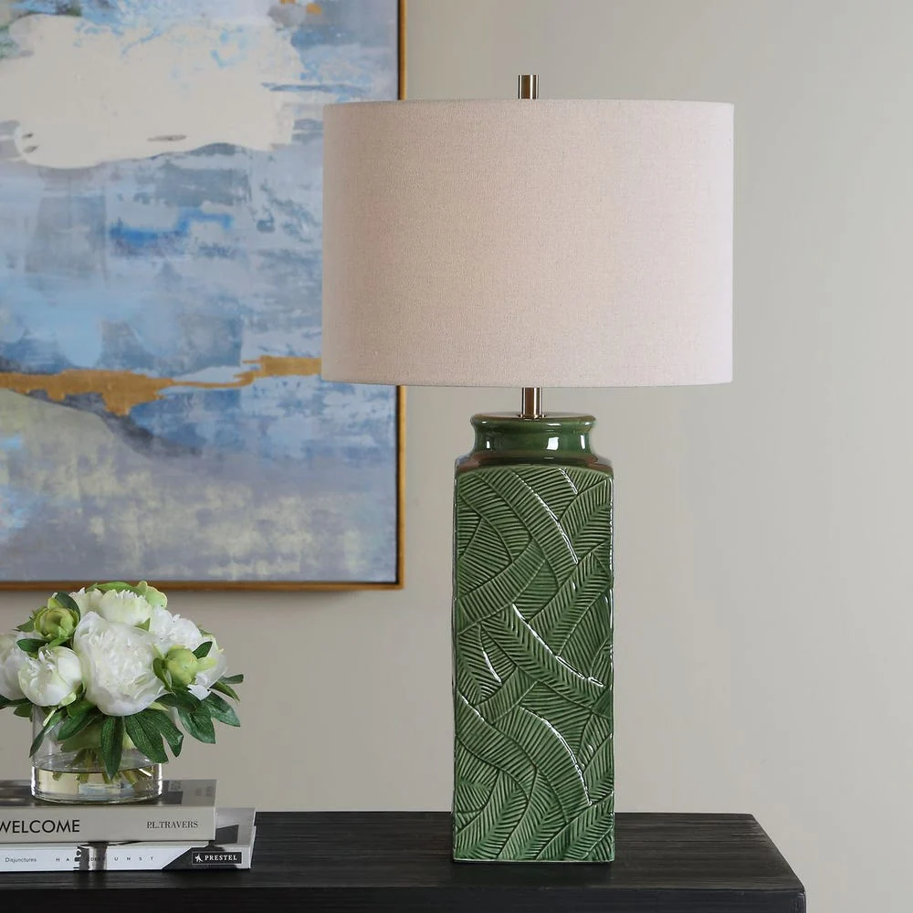 Casa Bella Living Glossy Green Table Lamp