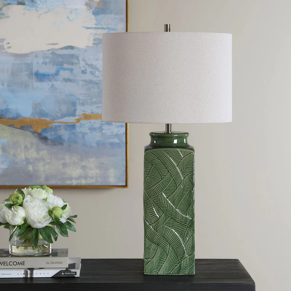 Casa Bella Living Glossy Green Table Lamp - Image 2