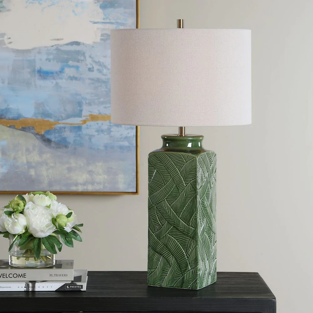 Casa Bella Living Glossy Green Table Lamp - Image 3