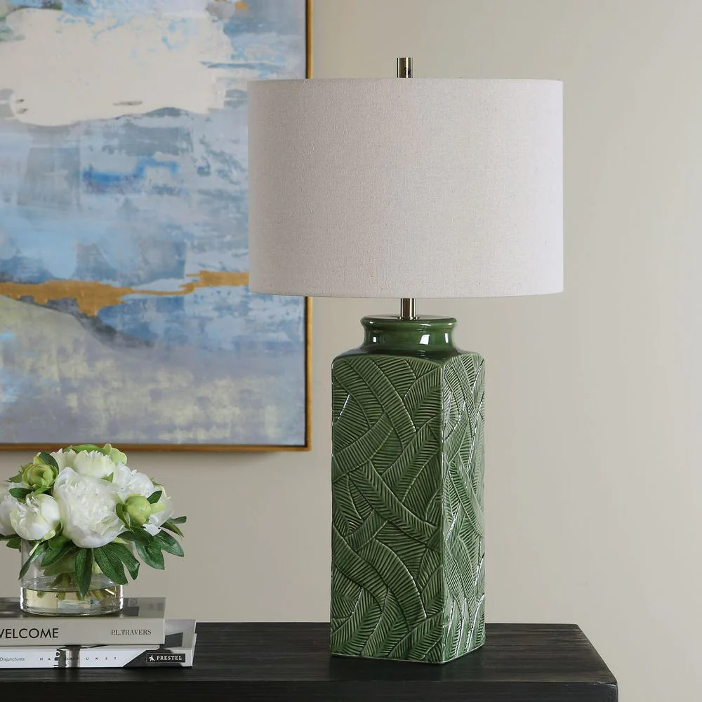 Casa Bella Living Glossy Green Table Lamp - Image 4