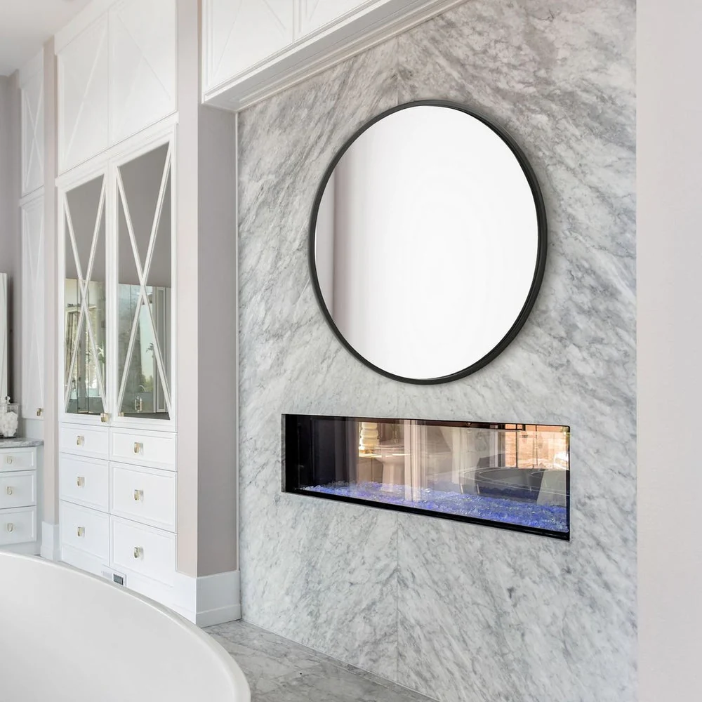 Casa Bella Living Perfect Matte Black Round Mirror