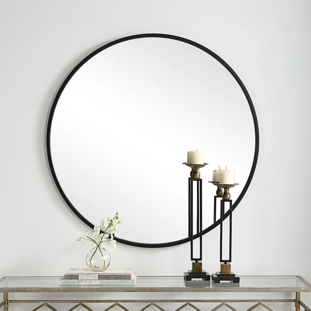 Casa Bella Living Perfect Matte Black Round Mirror - Image 5