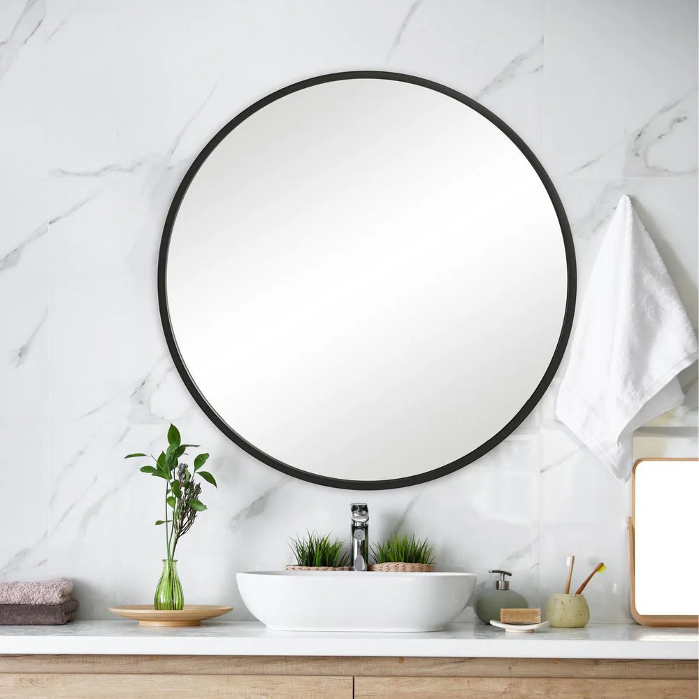 Casa Bella Living Perfect Matte Black Round Mirror - Image 6
