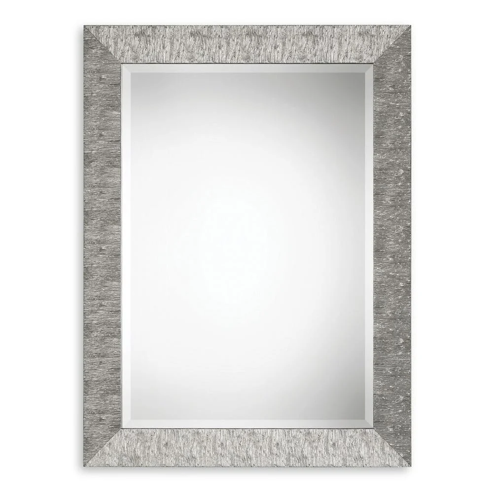 Casa Bella Living Metallic Silver Textured Mirror - Image 3