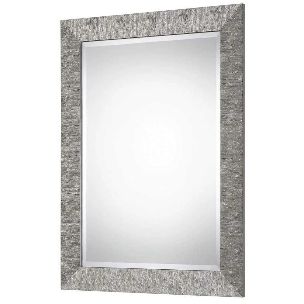 Casa Bella Living Metallic Silver Textured Mirror - Image 4