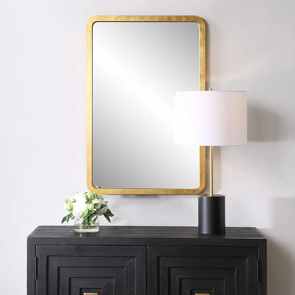 Casa Bella Living Gold Leaf Modern Mirror - Image 2