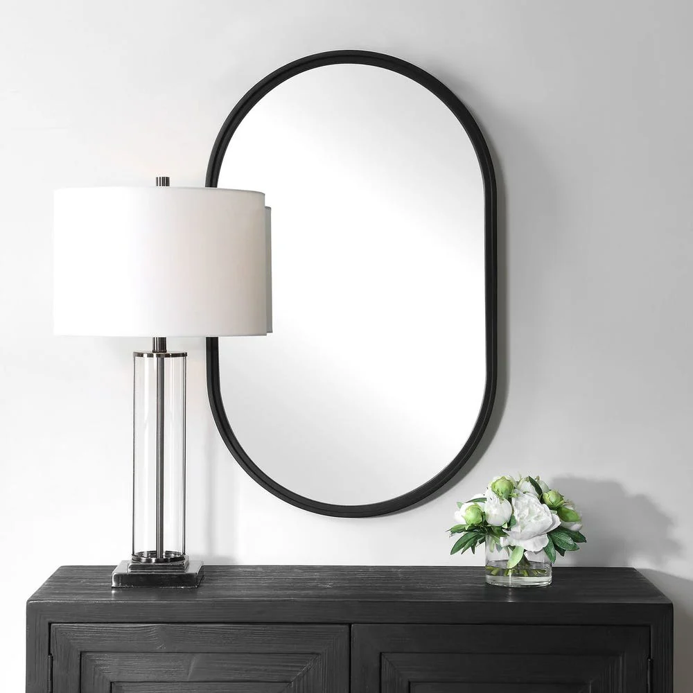 Casa Bella Living Satin Black Iron Mirror