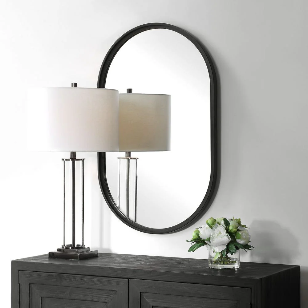 Casa Bella Living Satin Black Iron Mirror - Image 2