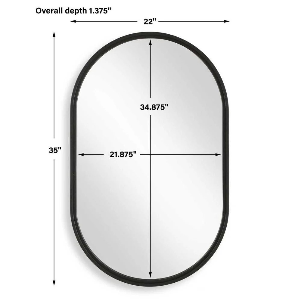 Casa Bella Living Satin Black Iron Mirror - Image 5