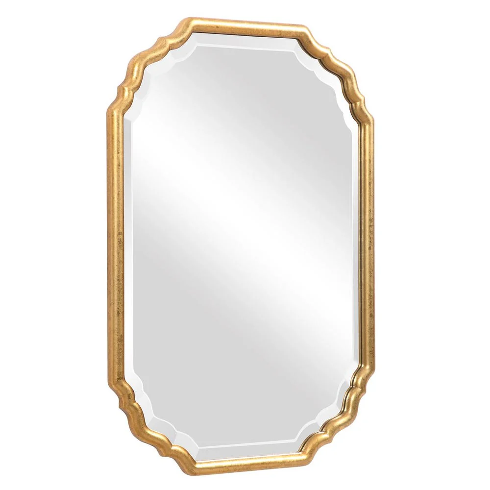 Casa Bella Living Lightly Antique Metallic Gold Leaf Vanity Mirror - Image 3