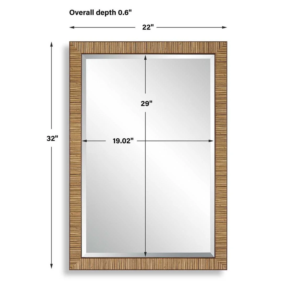 Casa Bella Living Coastal Natural Rattan Framed Mirror - Image 5