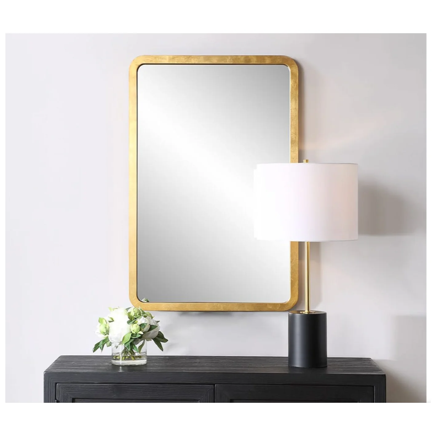 Casa Bella Living Radius Corners Finished In Gold Leaf Mirror