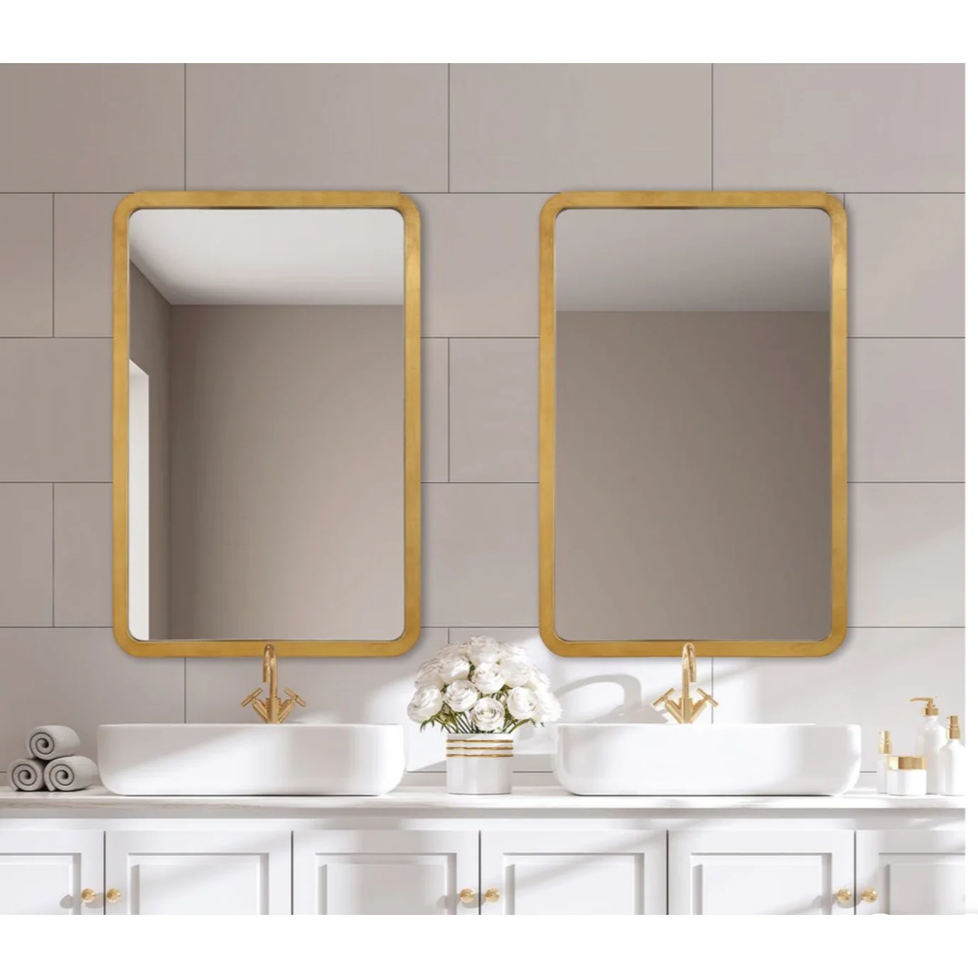 Casa Bella Living Radius Corners Finished In Gold Leaf Mirror - Image 3