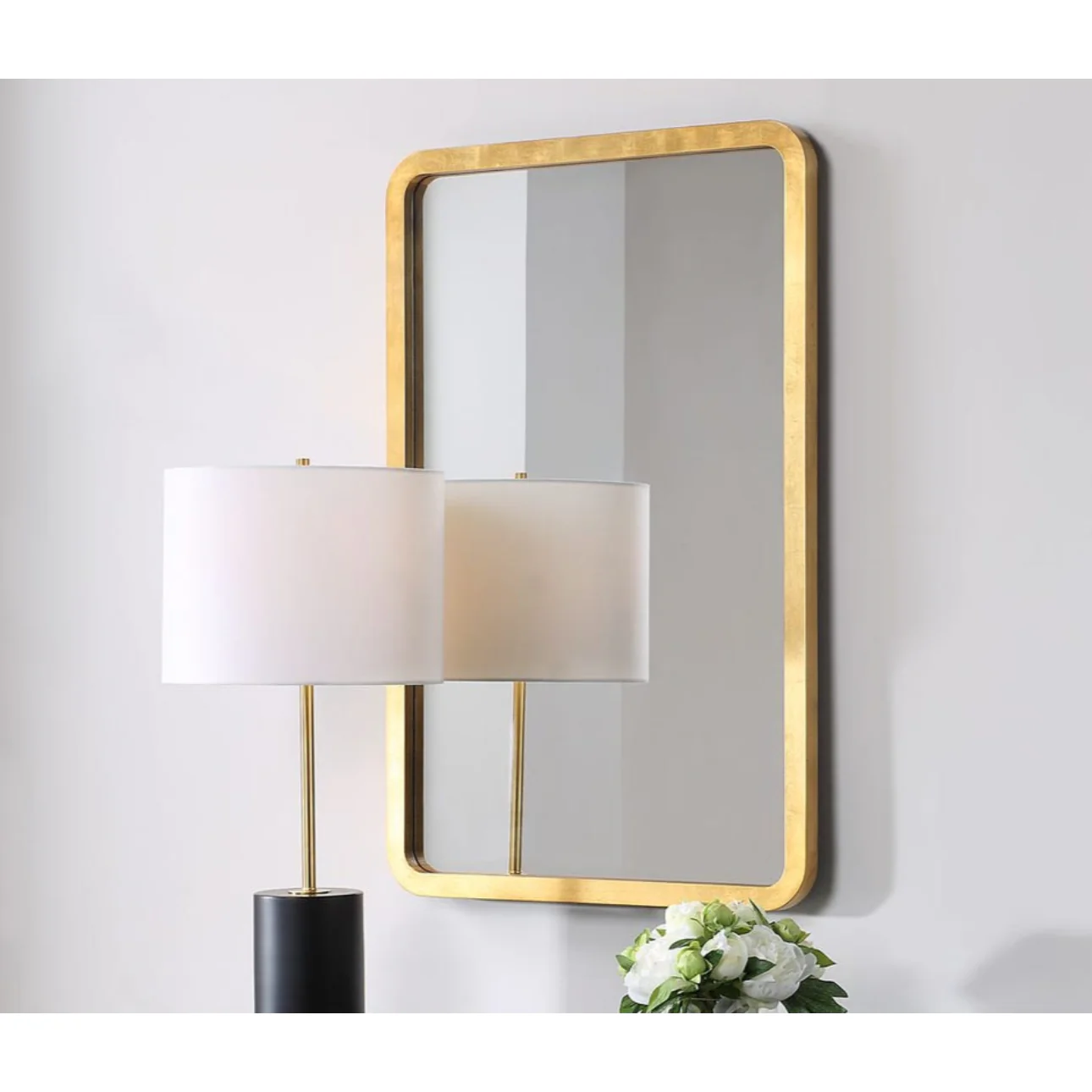 Casa Bella Living Radius Corners Finished In Gold Leaf Mirror - Image 4