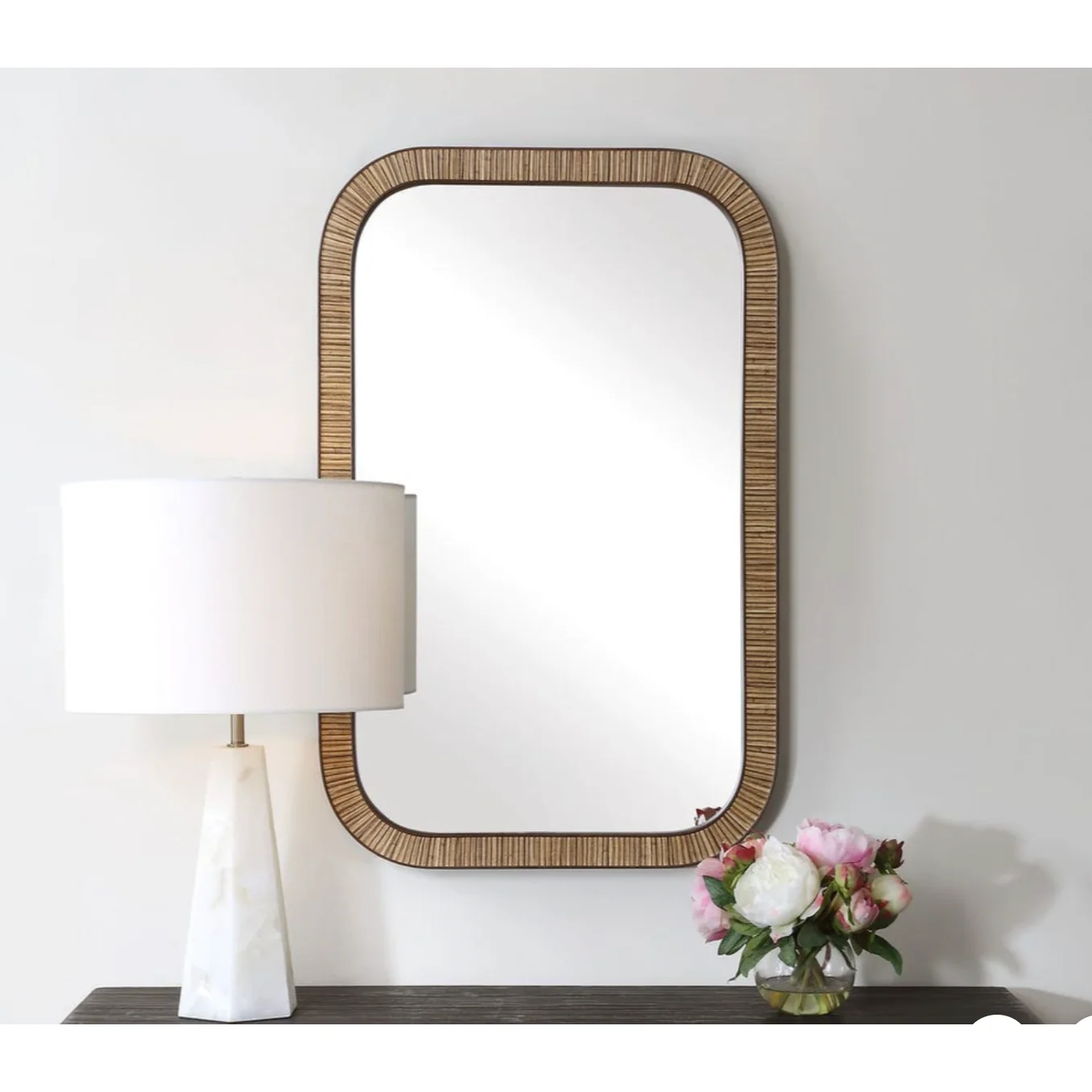 Casa Bella Living Woven Natural Rectangular Mirror