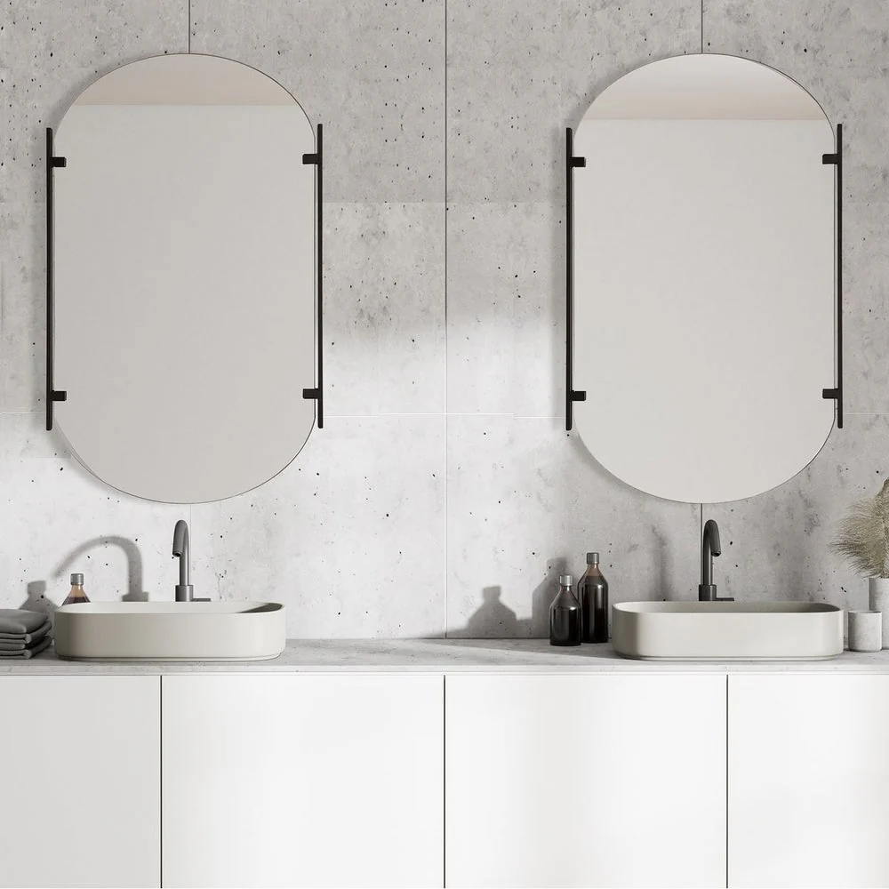 Casa Bella Living Modern Satin Black Mirror
