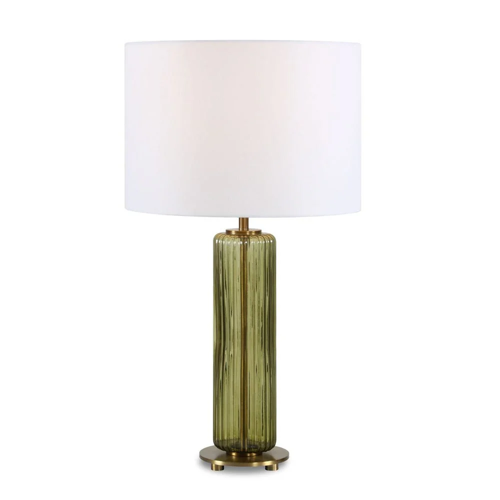 Casa Bella Living Olive Green Transparent Glass Table Lamp - Image 4