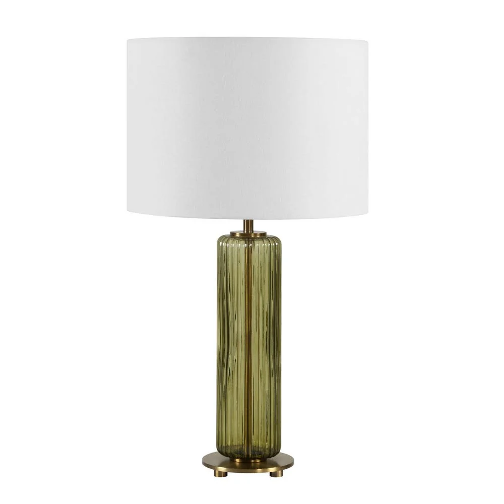 Casa Bella Living Olive Green Transparent Glass Table Lamp - Image 5