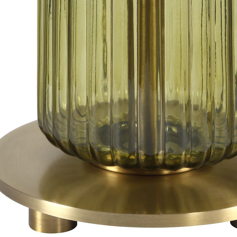 Casa Bella Living Olive Green Transparent Glass Table Lamp - Image 8