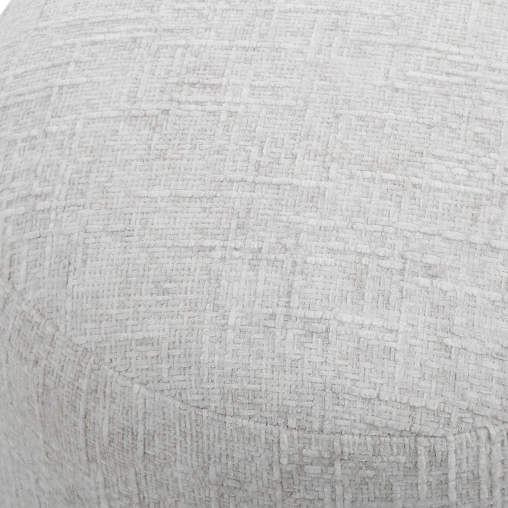 Casa Bella Living Off White Ottoman Finished With Antique Brass Iron Base - Image 3