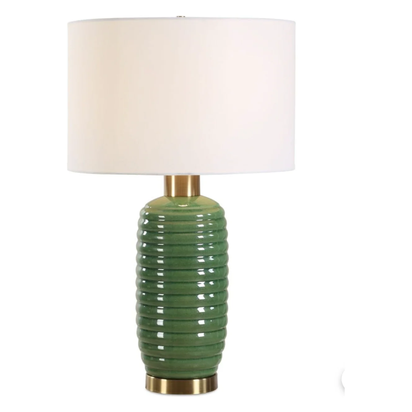 Casa Bella Living Rich Olive Green Ribbed Table Lamp - Image 2
