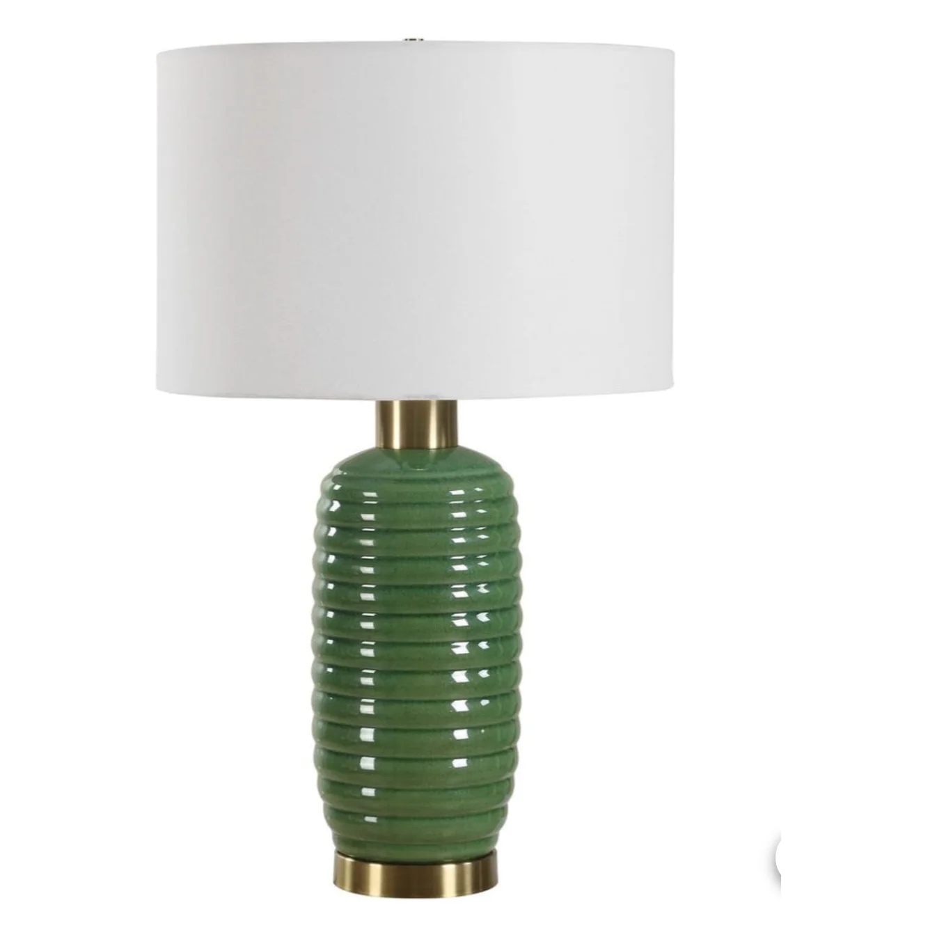 Casa Bella Living Rich Olive Green Ribbed Table Lamp - Image 5