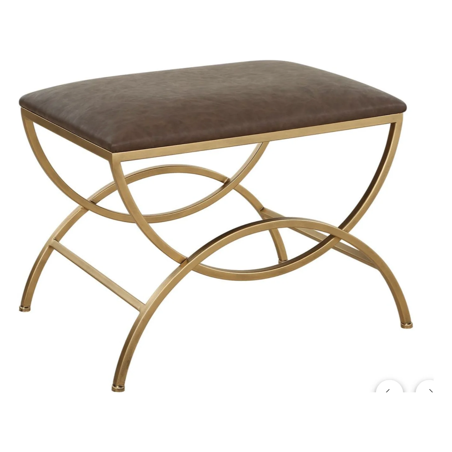 Casa Bella Living Cocoa Faux Leather Accent Stool - Image 4