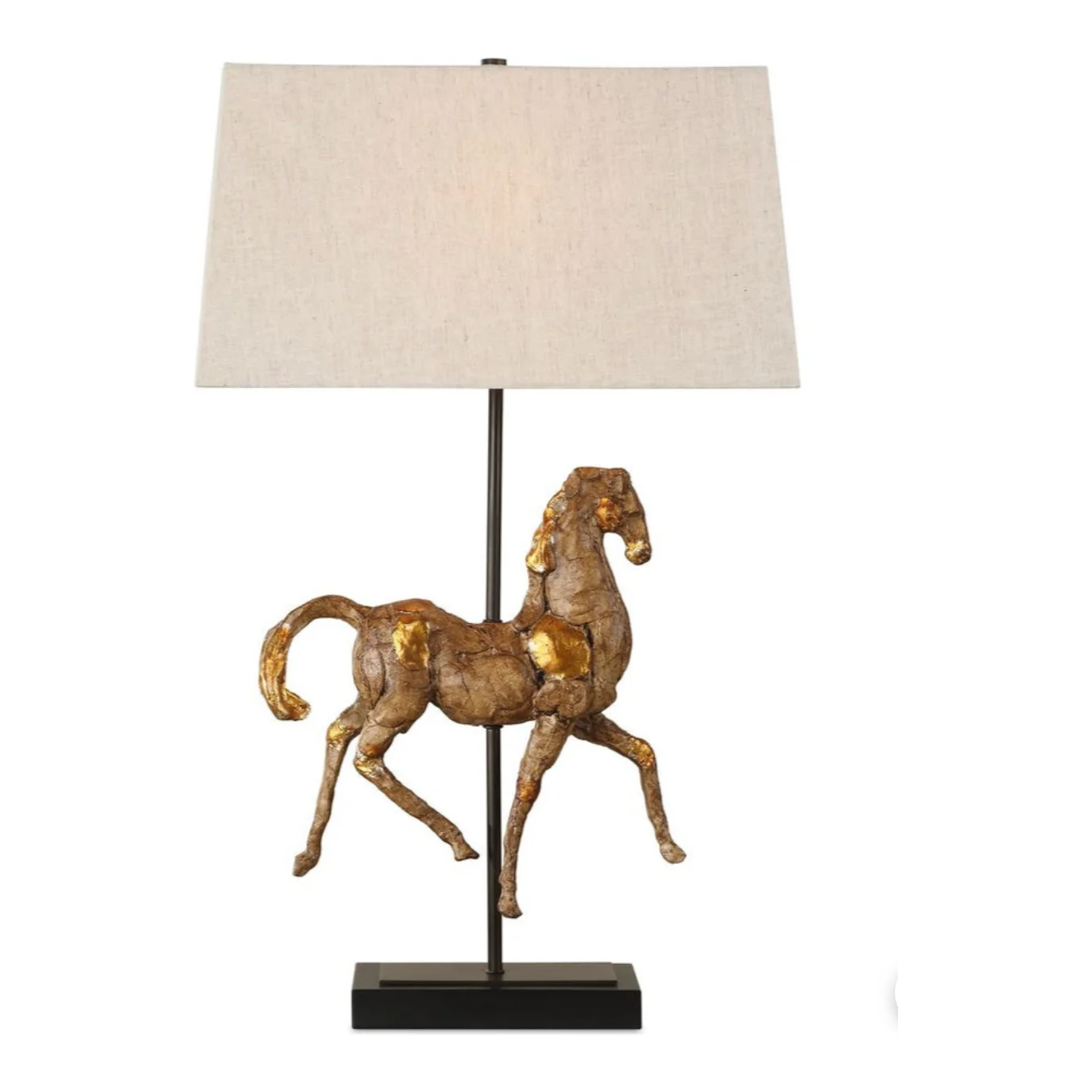 Casa Bella Living Aged Brown Horse Sculpture Table Lamp - Image 4