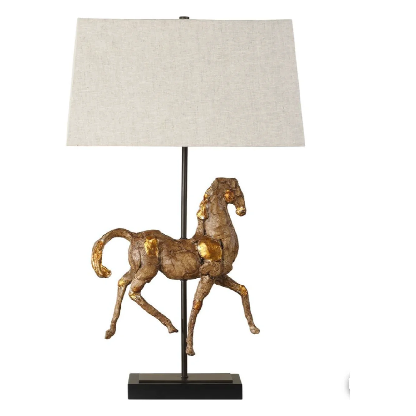Casa Bella Living Aged Brown Horse Sculpture Table Lamp - Image 5
