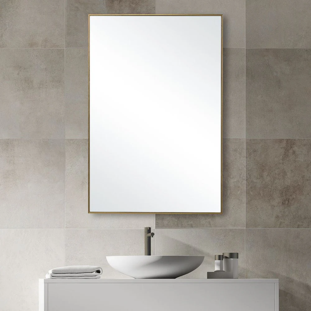 Casa Bella Living Thin Gold Framed Rectangular Mirror
