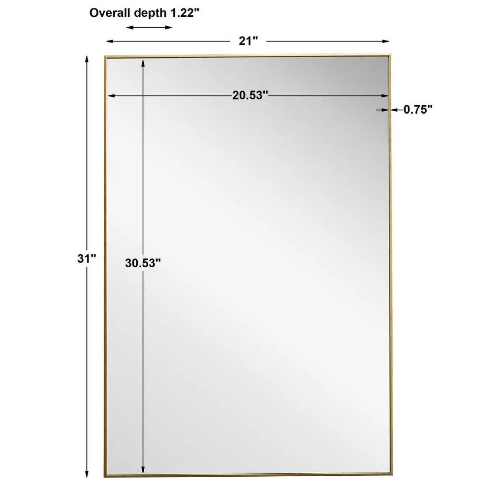 Casa Bella Living Thin Gold Framed Rectangular Mirror - Image 5