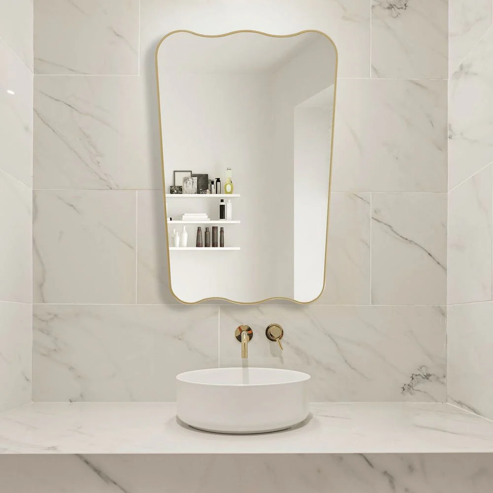 Casa Bella Living Warm Gold Sculpted Mirror
