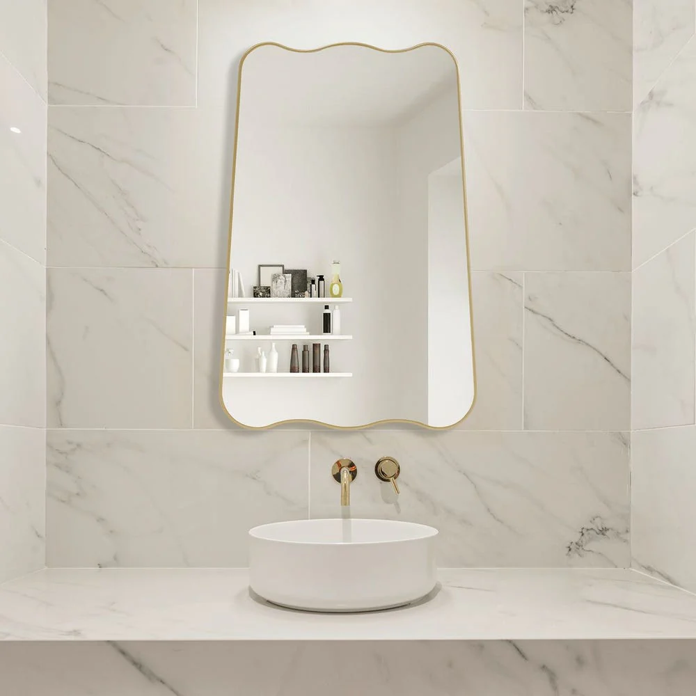 Casa Bella Living Warm Gold Sculpted Mirror - Image 2