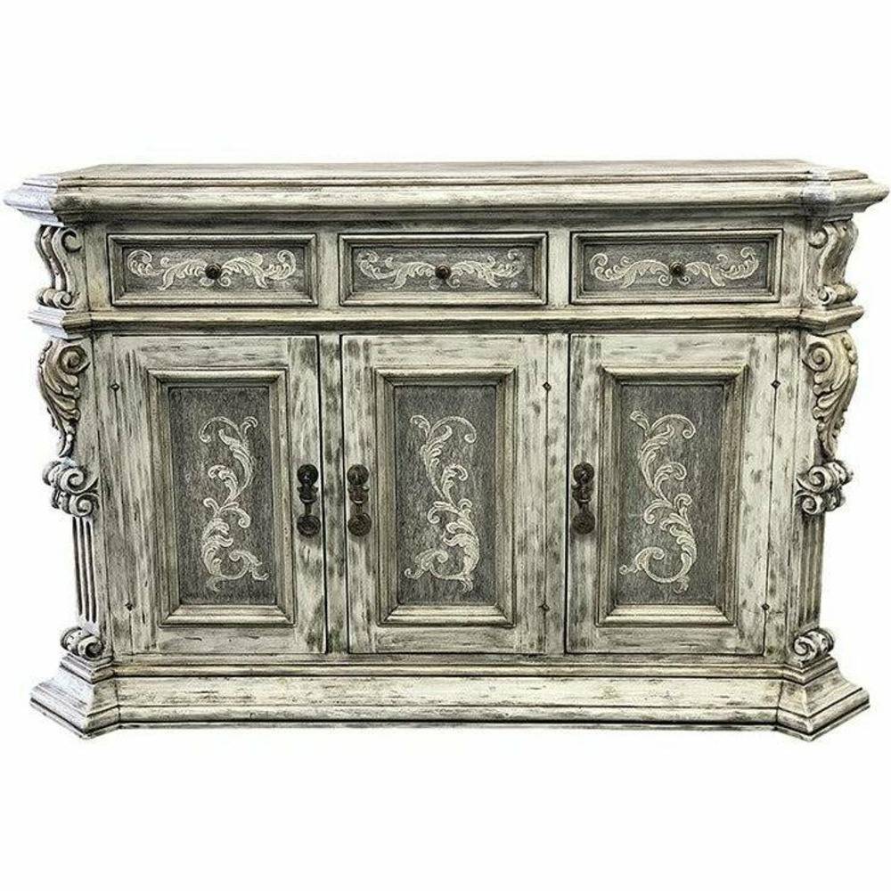 Casa Bonita Peruvian Hand-Painted Carved Wood Andalucia Buffet