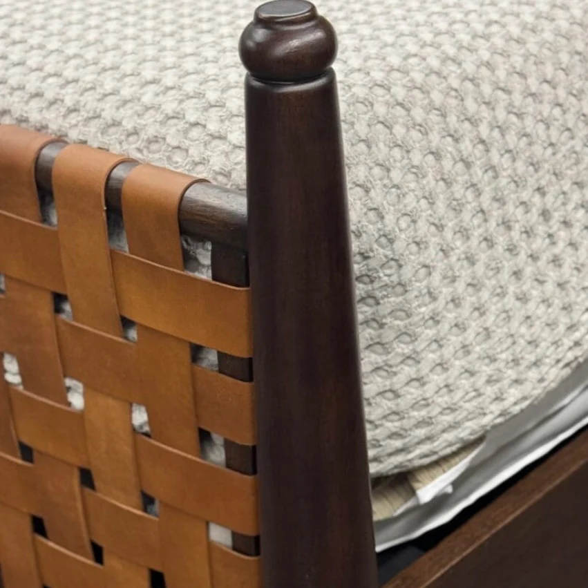 Casa Bonita Modern Rustic Ariel Leather Bed - Image 3
