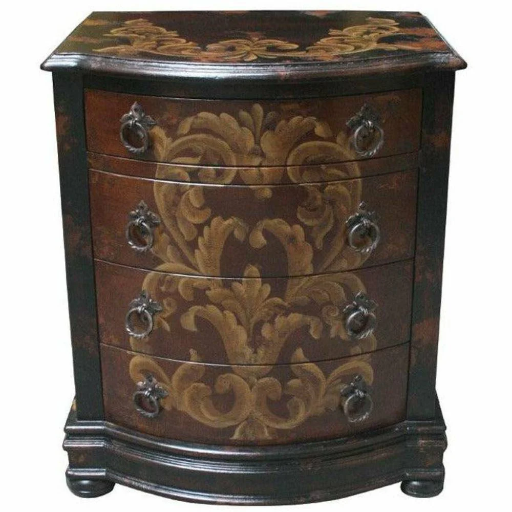 Casa Bonita Peruvian Hand-Painted Carved Wood Avalon Chest
