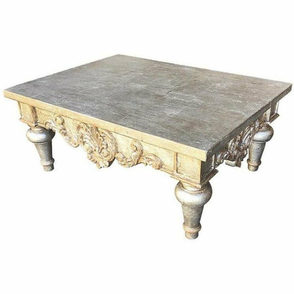 Casa Bonita Peruvian Hand-Painted Carved Wood Belmont Coffee Table