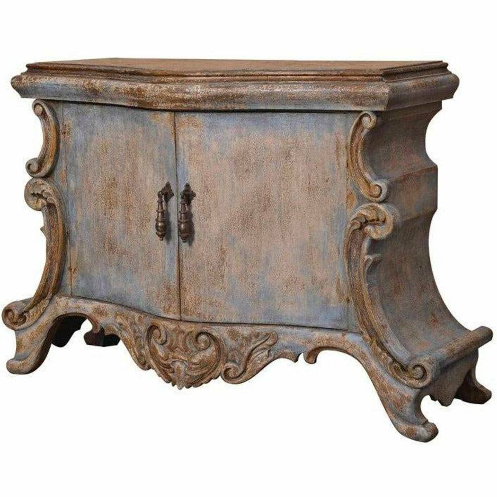 Casa Bonita Peruvian Hand-Painted Carved Wood Pompei Buffet
