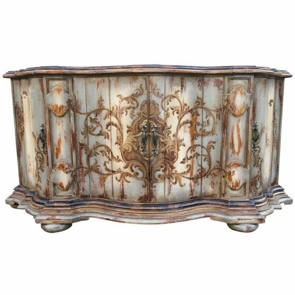 Casa Bonita Peruvian Hand-Painted Carved Wood Rio Buffet