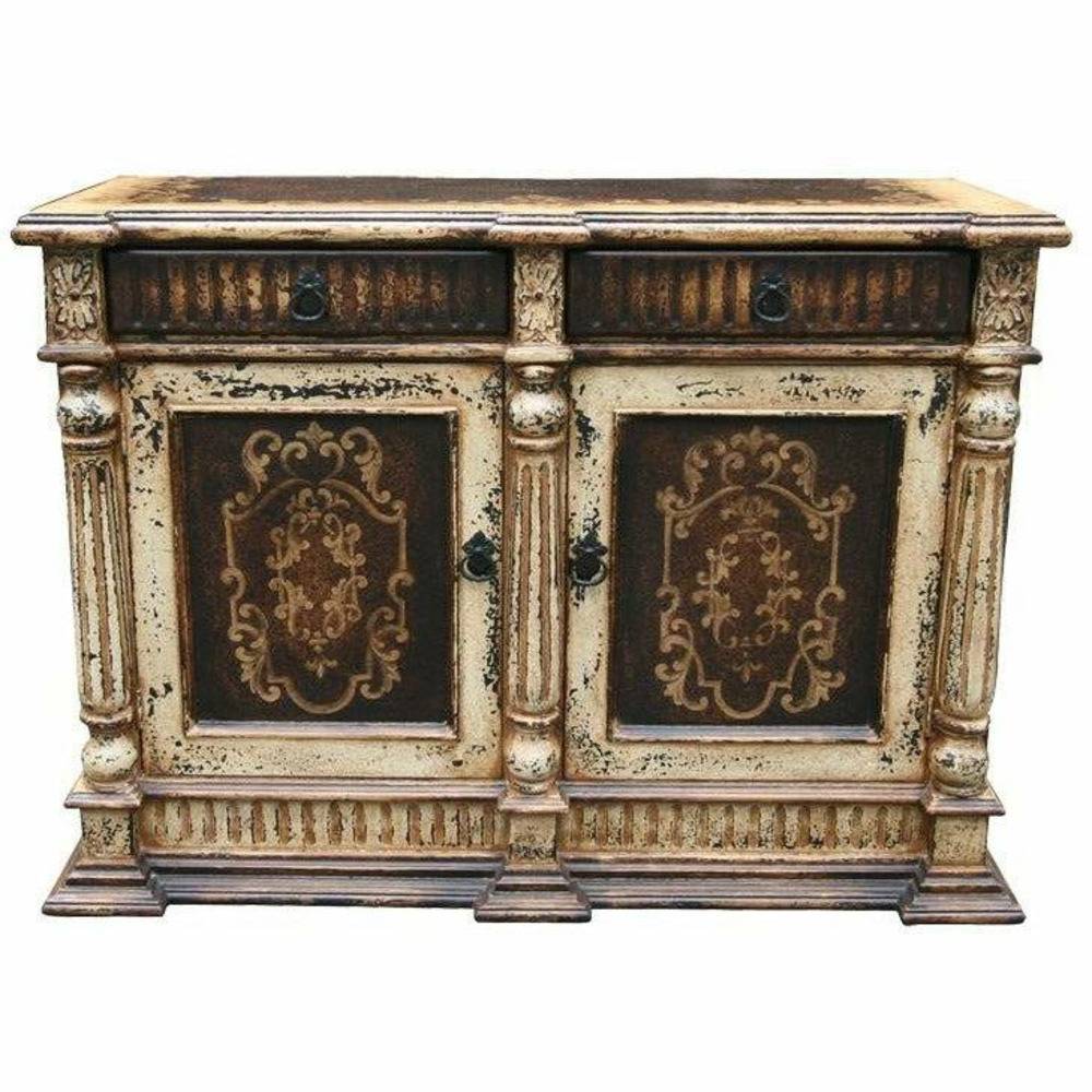 Casa Bonita Peruvian Hand-Painted Carved Wood Santa Maria Buffet