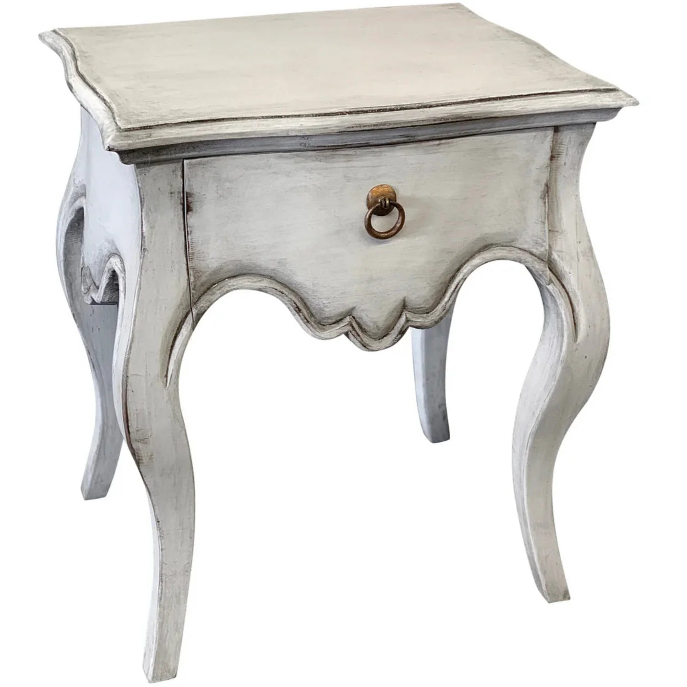 Casa Bonita Peruvian Hand-Painted Carved Wood Marqueza Nightstand - Image 2
